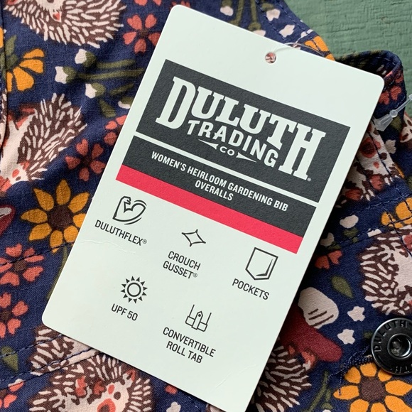 NWT Duluth XL x33” Heirloom Gardening Bib Overalls Dusk Blue Fall Hedgehog Farm - Picture 4 of 10